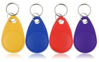 Personnalisé TK4100 EM4200 T5577 Programmable Réinscriptible UID 125Khz 13.56Mhz ABS Tag Keyfob RFID Key Fob avec Porte-clés