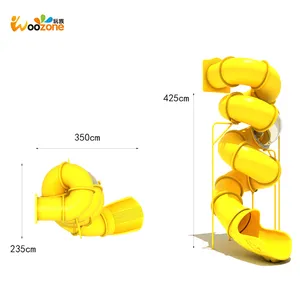 wenzhou commercial kids indoor outdoor playground accessories big plastic children tube spiral slide for playground equipment