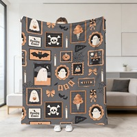 Couverture en peluche douce à imprimé fantôme citrouille mignon pour l'automne et Halloween 2026, plaid en flanelle pour lit et canapé, décoration de chambre, couverture de sieste, cadeau de vacances