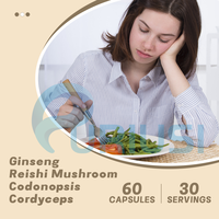 Capsules à base de plantes Ginseng, Champignon Reishi, Codonopsis, Cordyceps – Compléments alimentaires pour stimuler l'énergie