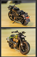 Moto Harley 1:12 moulée sous pression avec ornement de direction de roue avant sonore et lumineuse modèle en métal modèle en alliage de moto