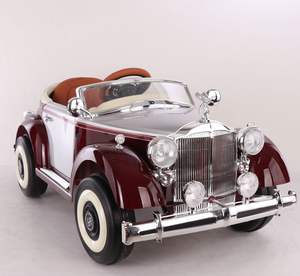 รถของเล่นเด็กขับเคลื่อนด้วยไฟฟ้าสี่ล้อ พร้อมรีโมทคอนโทรล แบตเตอรี่ 12V รุ่นคลาสสิคย้อนยุค - Product Image 5