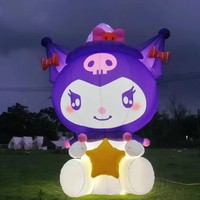 Professionnel personnalisé Durable Pvc flotteur gonflable mignon dessin animé vache animaux poupée personnage modèle poupée décoration extérieure
