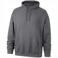 Vente en gros – Sweat à capuche unisexe gris en molleton 100 % polyester, broderie lettre unie, anti-rétrécissement, coupe classique, collection automne