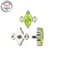 Boucles d'oreilles bohèmes sur mesure Freya en titane G23 avec zircon, piercing labret à filetage interne pour femme