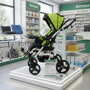 <span class=keywords><strong>Silla</strong></span> de Ruedas Pediátrica Plegable Premium, Manual, con Inclinación, para Niños con Parálisis Cerebral y Necesidades Especiales - Product Image 1