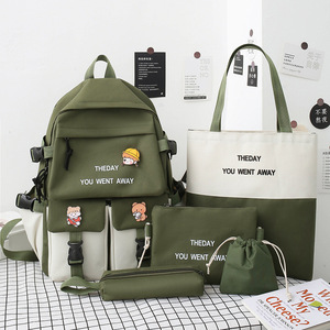 ODM nouveau 5 pièces ensemble <span class=keywords><strong>cartable</strong></span> filles coloré étudiant <span class=keywords><strong>cartable</strong></span> mignon collège mode Alphabet <span class=keywords><strong>Campus</strong></span> étudiant sac à dos - Product Image 2