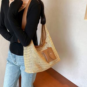 Sac fourre-tout populaire en paille tressée pour femme, style bohème, idéal pour l'été et la plage, avec porte-monnaie - Product Image 4
