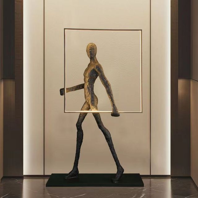 Large Modern Pink Human Body Art Sculpture Ball Acrylic LED E27 Dimmable Floor Lamp for Study Room