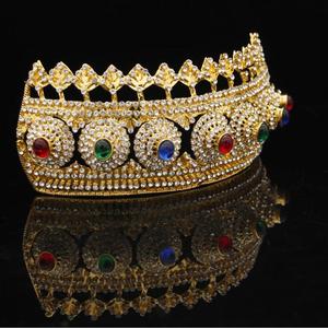 Barocco Royal Queen Re Tiara Crown per Monili Dei <span class=keywords><strong>Capelli</strong></span> Da <span class=keywords><strong>Sposa</strong></span> di Sesso Maschile Red Rotonda Di Cristallo Diadem Oro Testa di <span class=keywords><strong>Accessori</strong></span> Da <span class=keywords><strong>Sposa</strong></span> - Product Image 3