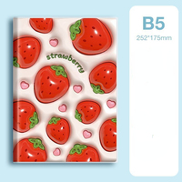 Cahier de fruits 3D A5 avec couverture en caoutchouc souple, fournitures scolaires kawaii personnalisées