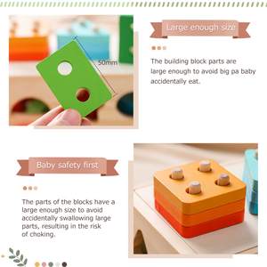 4 ألعاب في 1 جهاز فرز أشكال مونتيسوري ، شاحنة لعب أطفال كتل فرز خشبية سيارة تعليمية لعبة تكديس لطفلة تبلغ من العمر 3 سنوات - Product Image 2