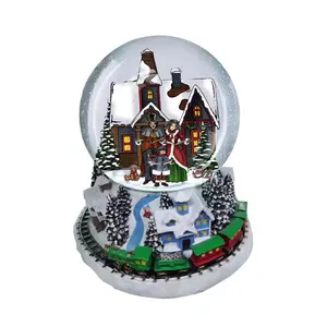 Colección 80mm 100mm resina artesanía regalo recuerdos adorno de lujo música personalizada globos de nieve/bola de nieve/Navidad coche globo de nieve