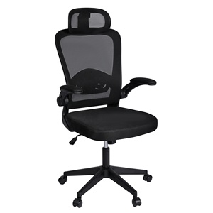 Silla de oficina de malla cómoda ajustable, silla giratoria móvil ergonómica negra, silla de ordenador de oficina en casa de estilo minimalista - Product Image 1