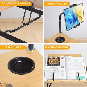Combohome Patrón personalizable Natural <span class=keywords><strong>Plegable</strong></span> Ajustable Multifunción Cama Bambú Lap <span class=keywords><strong>Escritorio</strong></span> de la computadora - Product Image 4