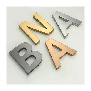Деловые водонепроницаемые металлические буквы с логотипом для помещений, рекламные украшения, оптовая продажа металлических букв с маленькими цифрами