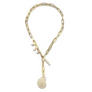 Collana Sportiva da Donna con Perle Barocche Naturali d'Acqua Dolce e Catena a Bambù - Product Image 4