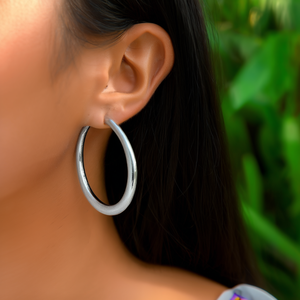 Boucles d'oreilles créoles en acier inoxydable 316L plaqué or PVD, durables et résistantes, bijoux de mode - Product Image 3