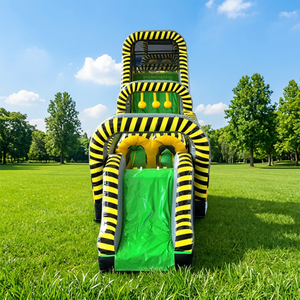 Parcours d'obstacles gonflable Winsun Warrior pour adultes et enfants, jeux de plein air, location, Wipeout, PVC, étanche, installation facile - Product Image 1