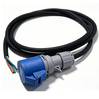 Cable de alimentación con enchufe hembra CEE 32A de 3 pines, cable de neopreno H07RN-F de 3*6 mm² con terminal de anillo o extremo abierto
