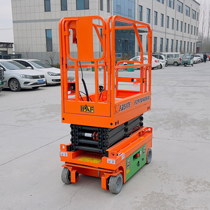 Diskon besar gunting listrik konstruksi bangunan gunting Lift udara Platform gunting Lift Mini