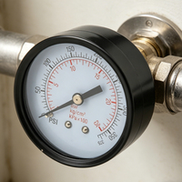 0-25Bar Bourdon Tube Air Pressure Gauge Back Connection Brass Thread Black Steel Case Glass Window 1.6% Accuracy Customizable