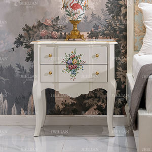 เตียงคู่สีน้ำเงินขนาด 1.5 เมตร ดีไซน์ทันสมัย ทำจากไม้เนื้อแข็งแกะสลัก เฟอร์นิเจอร์สไตล์ฝรั่งเศส โรแมนติก หรูหราแบบยุโรป สำหรับห้องนอนในวิลล่า ยี่ห้อ JEELIAN - Product Image 3