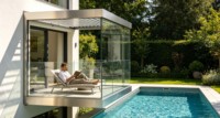 Pergola bioclimatique en aluminium à lames orientables murales pour terrasse et jardin