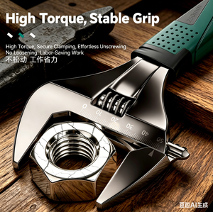 Clé à molette réglable <span class=keywords><strong>nickel</strong></span>ée de 10 pouces, à mâchoires larges, outil à main industriel pour la plomberie, les machines et les travaux de réparation quotidiens – Offre Spéciale - Product Image 4