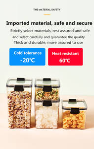 Barattolo ermetico per alimenti in <span class=keywords><strong>plastica</strong></span> diretta in fabbrica e contenitori per Organizer da <span class=keywords><strong>cucina</strong></span> con Design flessibile funzionale a più capacità - Product Image 2