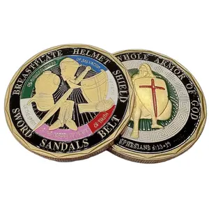 制造商金属硬币定制3d软珐琅硬币盔甲纪念品挑战硬币