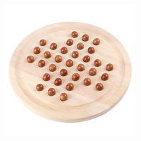 Jeu de solitaire en bois personnalisé pour enfant avec jeu de société à billes
