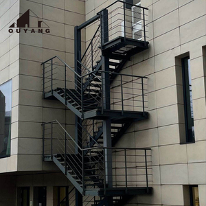 <span class=keywords><strong>Escalier</strong></span> extérieur en métal noir sur mesure pour villa QUYANG, <span class=keywords><strong>escalier</strong></span> en fer forgé pour <span class=keywords><strong>jardin</strong></span> avec garde-corps de sécurité - Product Image 3