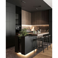 Cuisine ou armoire de cuisine avec porte intelligente avec cuisine prête à l'emploi modulaire avec îlot pour maison
