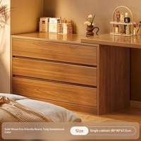 Bureau d'ordinateur en bois de chêne massif chinois écologique avec miroir éclairé intégré et armoire de chambre d'angle sur pied