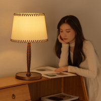 Lampe de table Aisilan vintage avec abat-jour en corde tressée, lampe de bureau classique, lampe d'ambiance