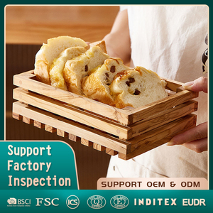 Cesto in <span class=keywords><strong>Legno</strong></span> d'Ulivo <span class=keywords><strong>di</strong></span> Alta Qualità per Cucina, Contenitore Rettangolare per Pane e Frutta, Vendita all'Ingrosso - Product Image 1