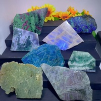 Vente en gros de plaques de cristal naturel mélangées, tranches de pierres précieuses polies, spécimens minéraux, pierres de guérison, plaques plates pour la décoration intérieure