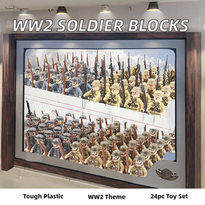 WW2 militaire Mini <span class=keywords><strong>soldat</strong></span> allemand bloc de construction ensemble en plastique armée arme avec <span class=keywords><strong>soviétique</strong></span> USA Rmy figurines - Product Image 2