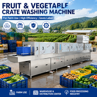 Machine à laver automatique pour caisses en plastique de fruits et légumes, laveuse de caisses à fruits