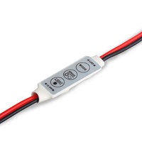 Mini bande lumineuse LED couleur unique, contrôleur de l'intensité de la lumière, 1 canal, 3 clés, dc12v 24V, 1 couleur