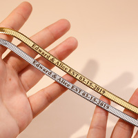 Dropshipping Bijoux plats pour femmes en or 18 carats Chaîne en os de serpent Gravure DIY Message secret Collier en acier inoxydable