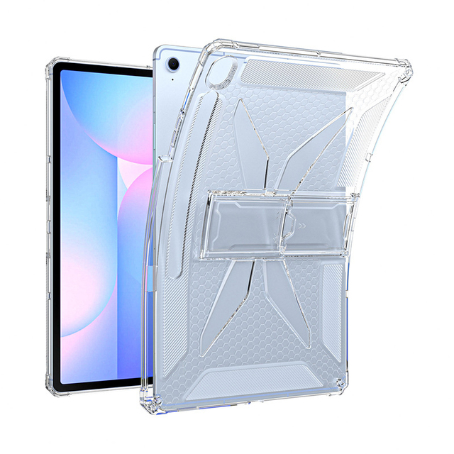 Clear Bracket Case for Samsung Tab S10 Lite X400 with Pen Holder Kickstand Lightweight Soft TPU Shockproof Protective Covers