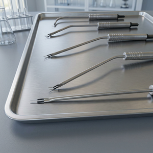 Ensemble d'électrodes bipolaires vétérinaires en acier inoxydable 304, réutilisables, pinces électrochirurgicales courbées, droites et angulaires pour reptiles - Product Image 3