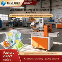 Machine d'emballage alimentaire commerciale Xuzhong en acier inoxydable, type oreiller, machine d'emballage sous vide automatique avec scellage et soudure par ondulation