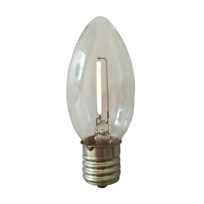 C7/C9 led di illuminazione della lampadina 120v 0.7W di base E12/E17 ha condotto la lampadina a incandescenza con la Cina fabbrica prezzo stringa di illuminazione lampade