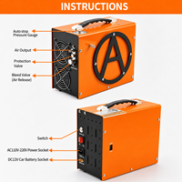 Compresseur d'air portable haute pression 4500psi 300bar 30mpa 300W avec moteur 12V/110V/220V sans huile pour paintball, chasse, PCP et mini-bouteilles de plongée