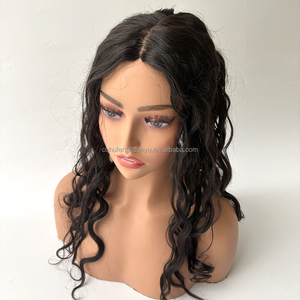 Prêt à expédier : Topper capillaire en soie noire naturelle avec boucles, style <span class=keywords><strong>latino</strong></span> bouclé, pour perruque européenne et américaine, vente en gros - Product Image 5