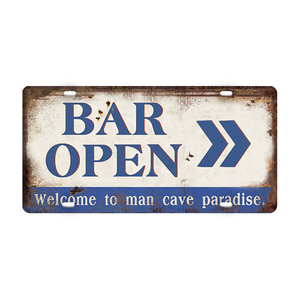 Letrero Metálico Vintage de 6"X12" con Diseño de Placa de Matrícula, Advertencia de ZONA ALIENÍGENA, CAFÉ, CAMPING, Decoración Retro para Pared de Cueva del Hombre, Placa Metálica - Product Image 3