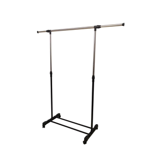 Металлические вешалки из нержавеющей стали с регулируемыми по высоте колесиками, телескопические, с функцией поворота влево-вправо для удобного хранения одежды - Product Image 1